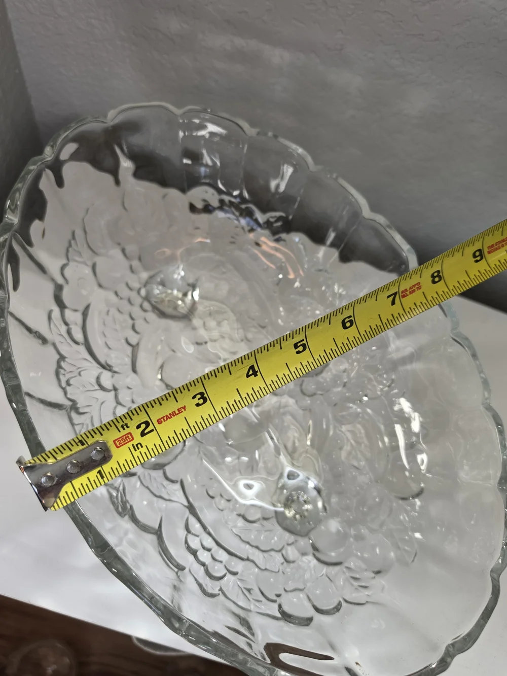 Vintage Indiana Glass Fruit Pattern Oval Footed Serving/Devorative Bowl